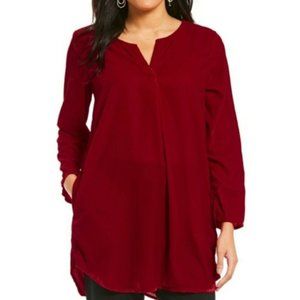 Intro. Red Velvet Tunic Size 1X NWT